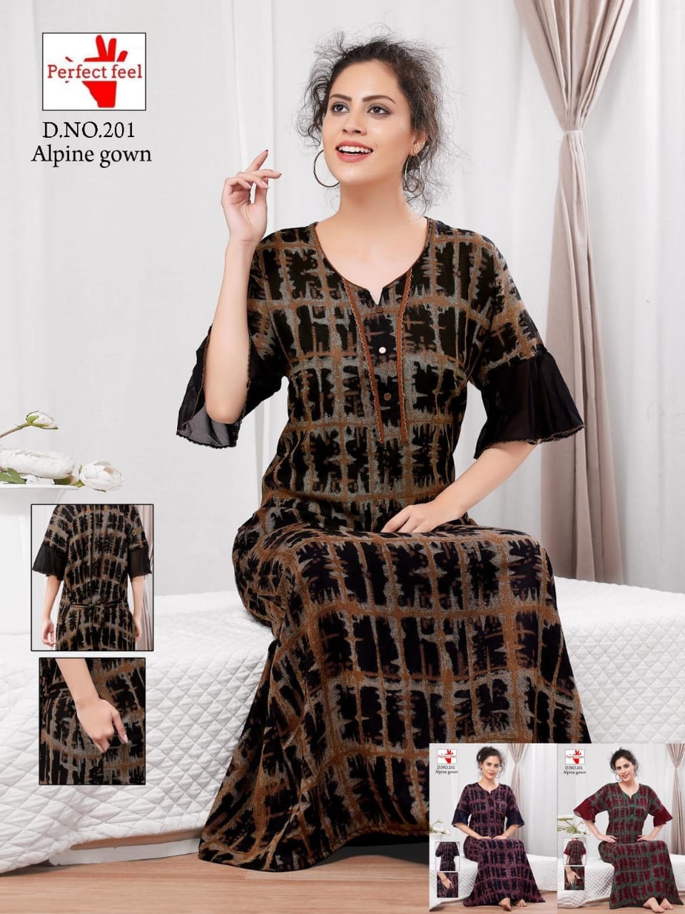 201 Perfect Feel Alpine Night Gowns Exporter India