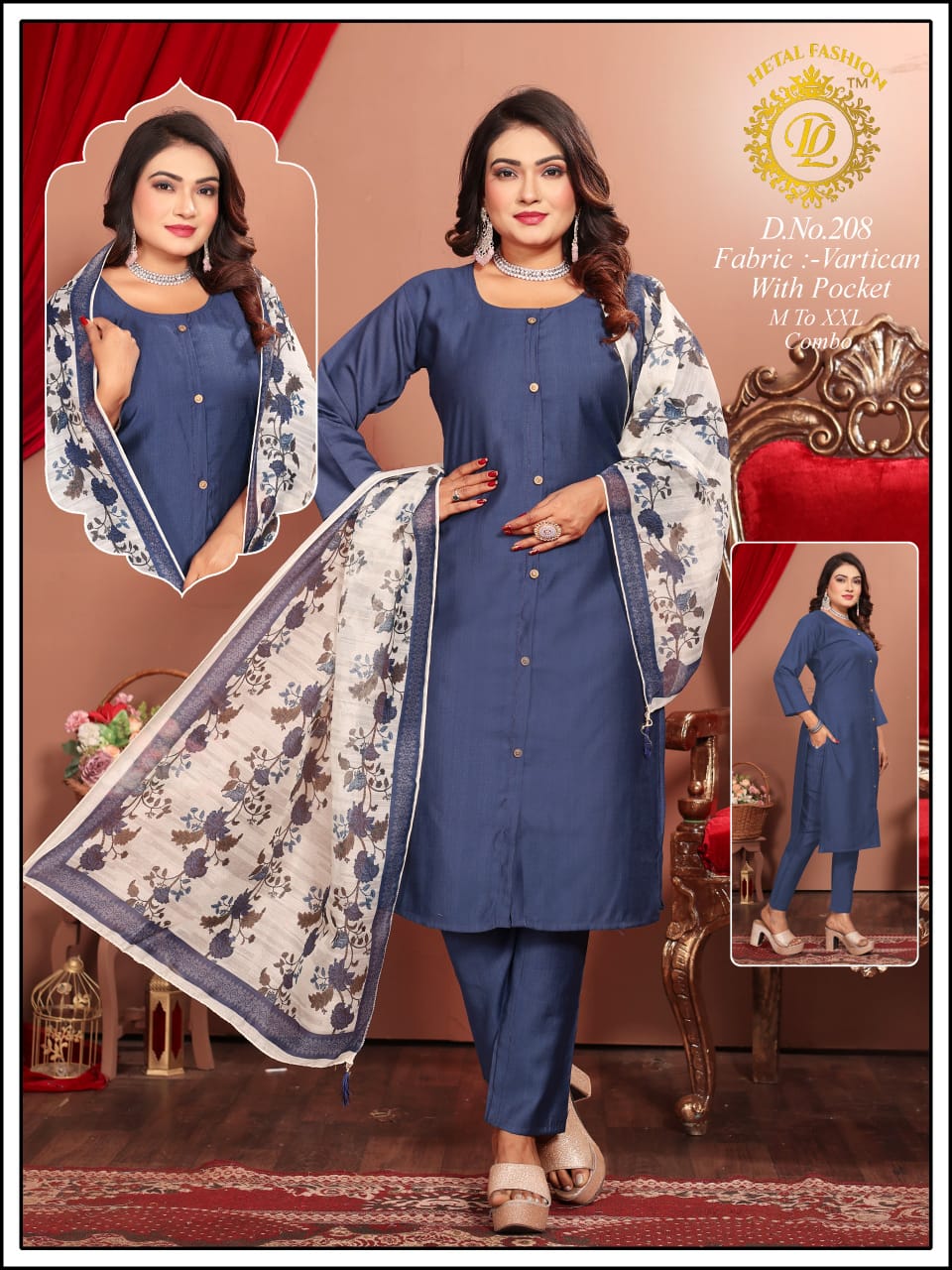 203-212 Dl Readymade Pant Style Suits Wholesaler Ahmedabad