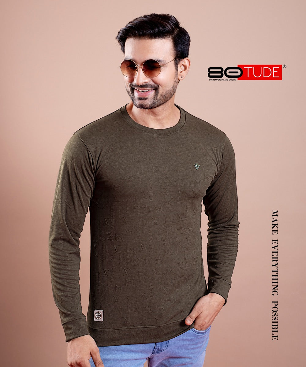 2033 80Tude Jacquard Mens Tshirts Manufacturer India