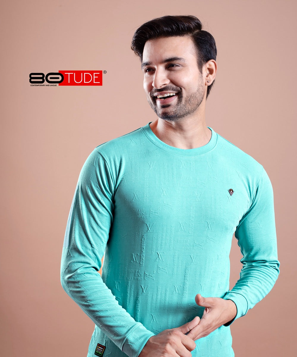 2033 80Tude Jacquard Mens Tshirts Manufacturer India