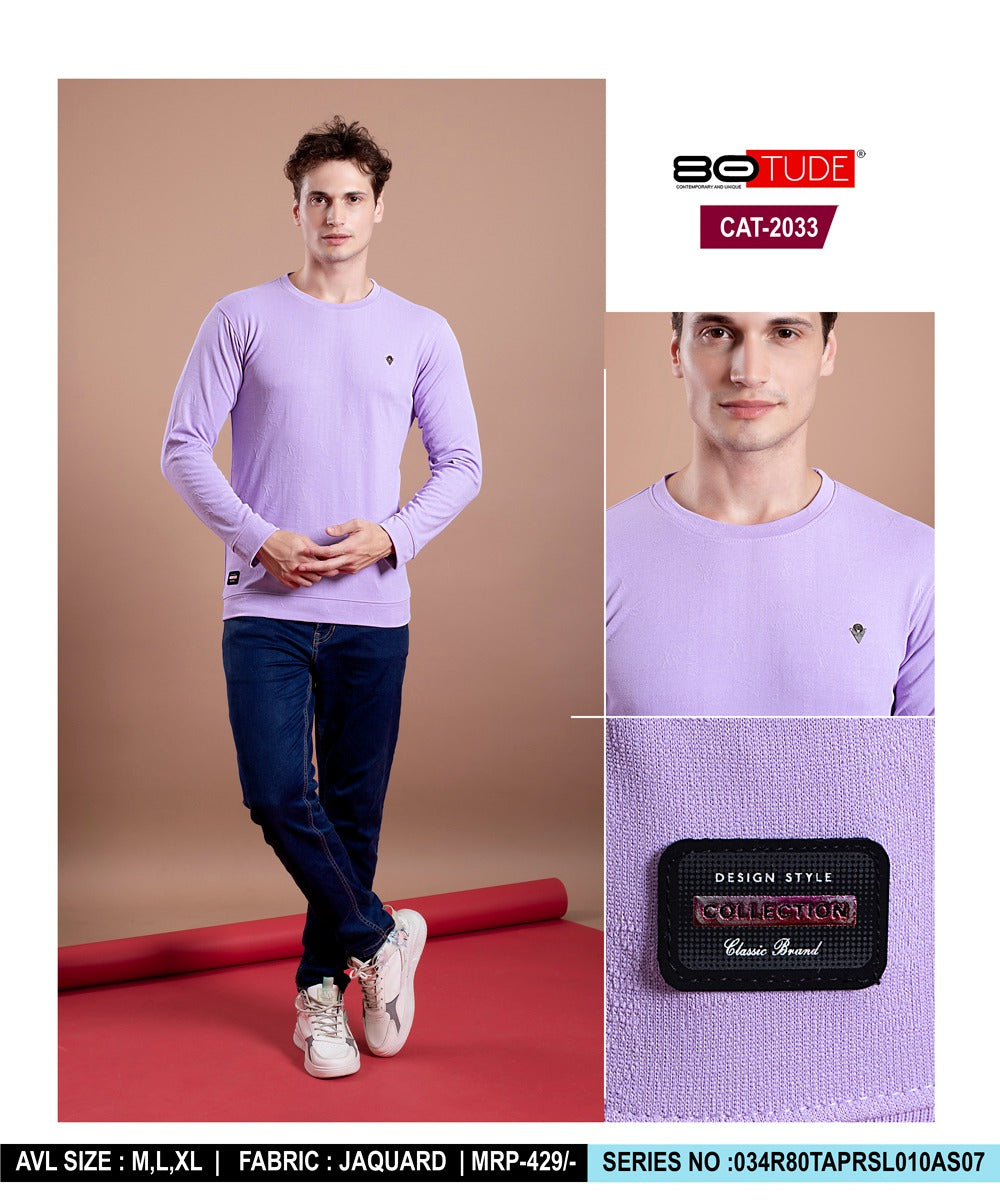 2033 80Tude Jacquard Mens Tshirts Manufacturer India