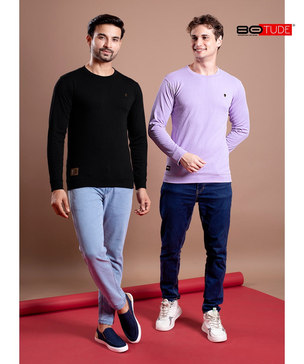 2033 80Tude Jacquard Mens Tshirts Manufacturer India