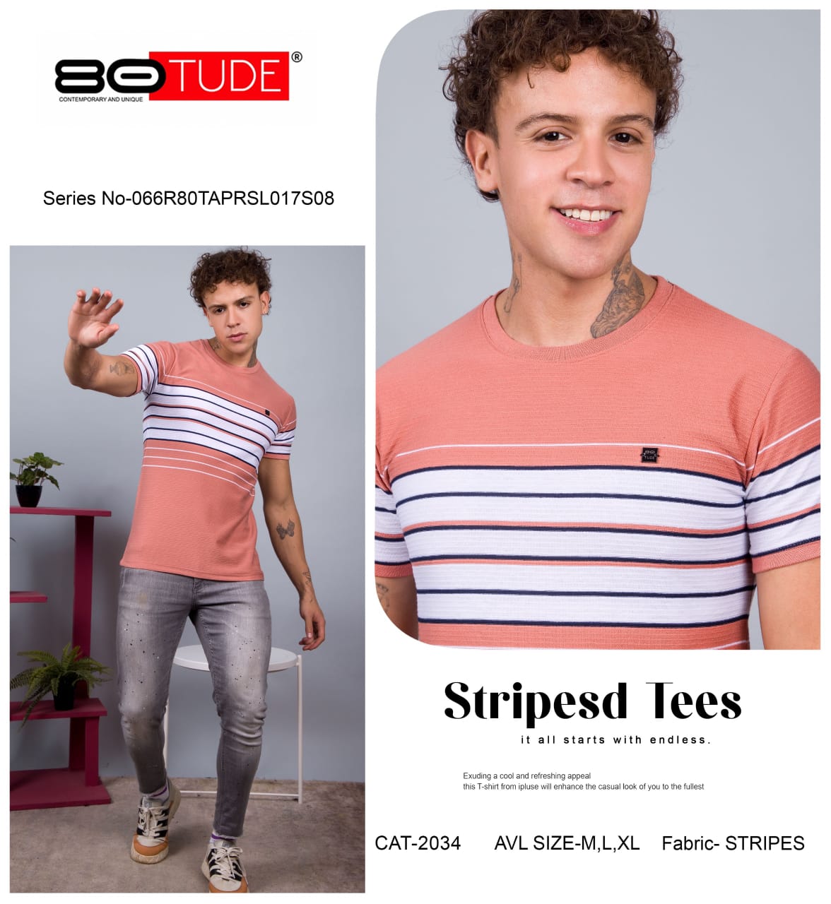 2034 80Tude Knit Mens Tshirts Manufacturer Gujarat