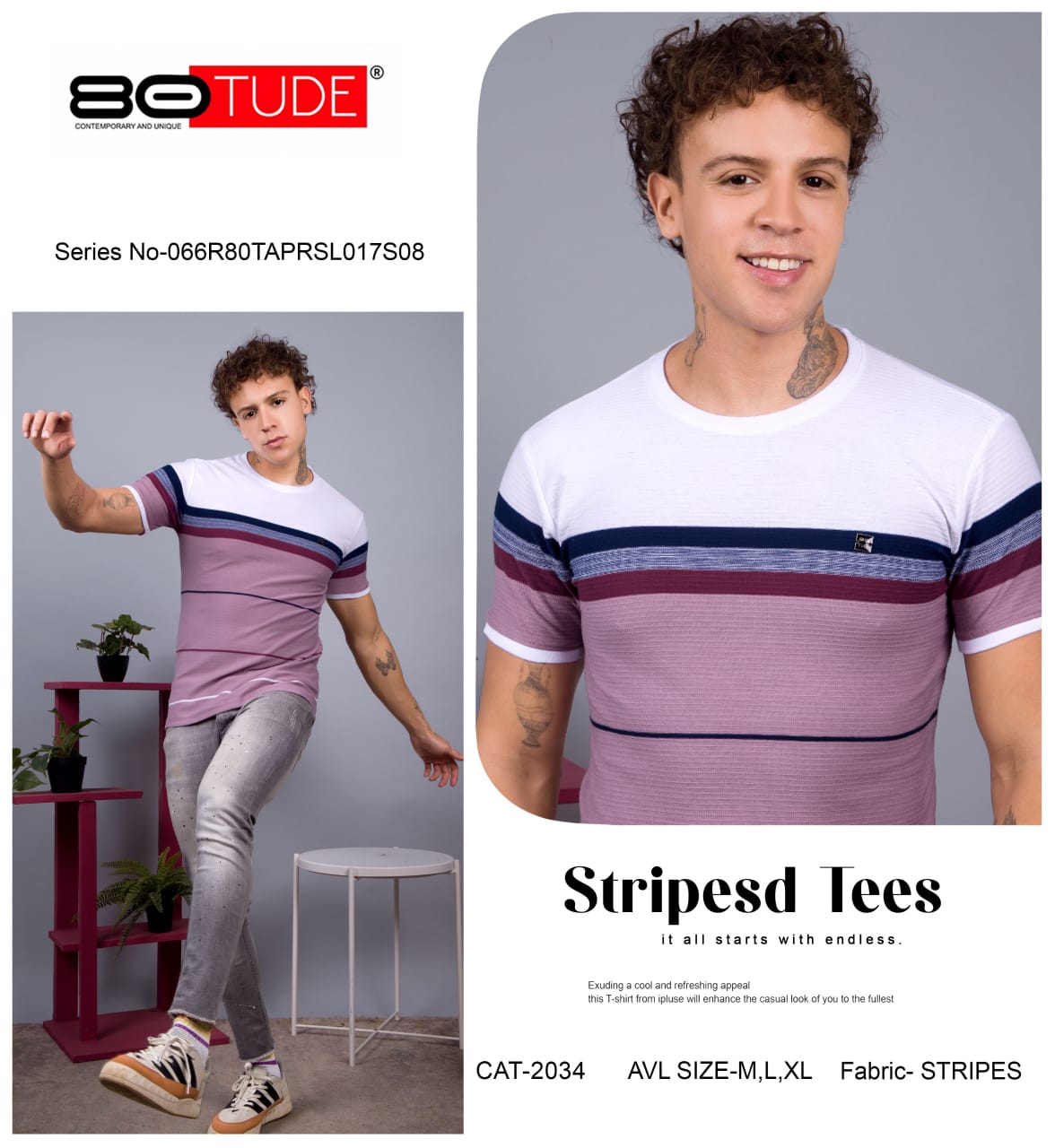 2034 80Tude Knit Mens Tshirts Manufacturer Gujarat