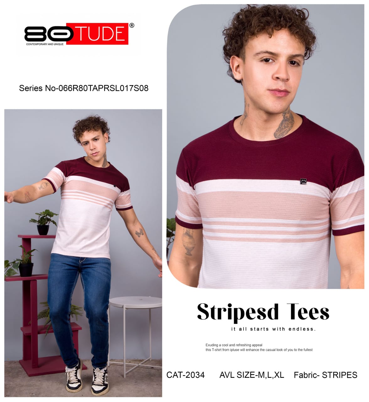 2034 80Tude Knit Mens Tshirts Manufacturer Gujarat