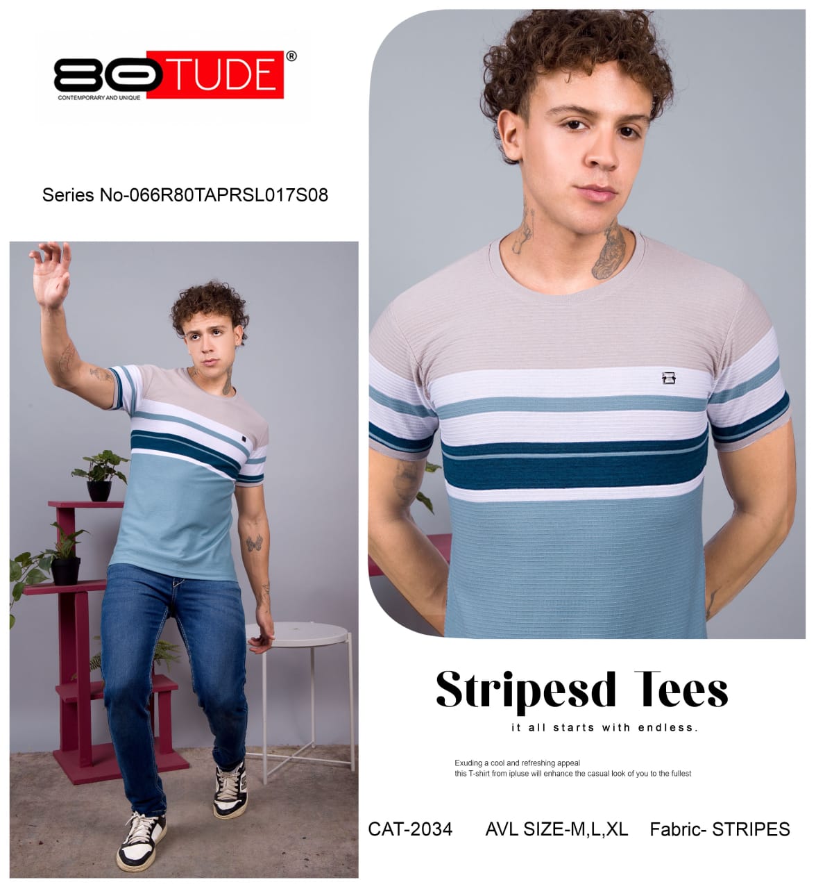 2034 80Tude Knit Mens Tshirts Manufacturer Gujarat