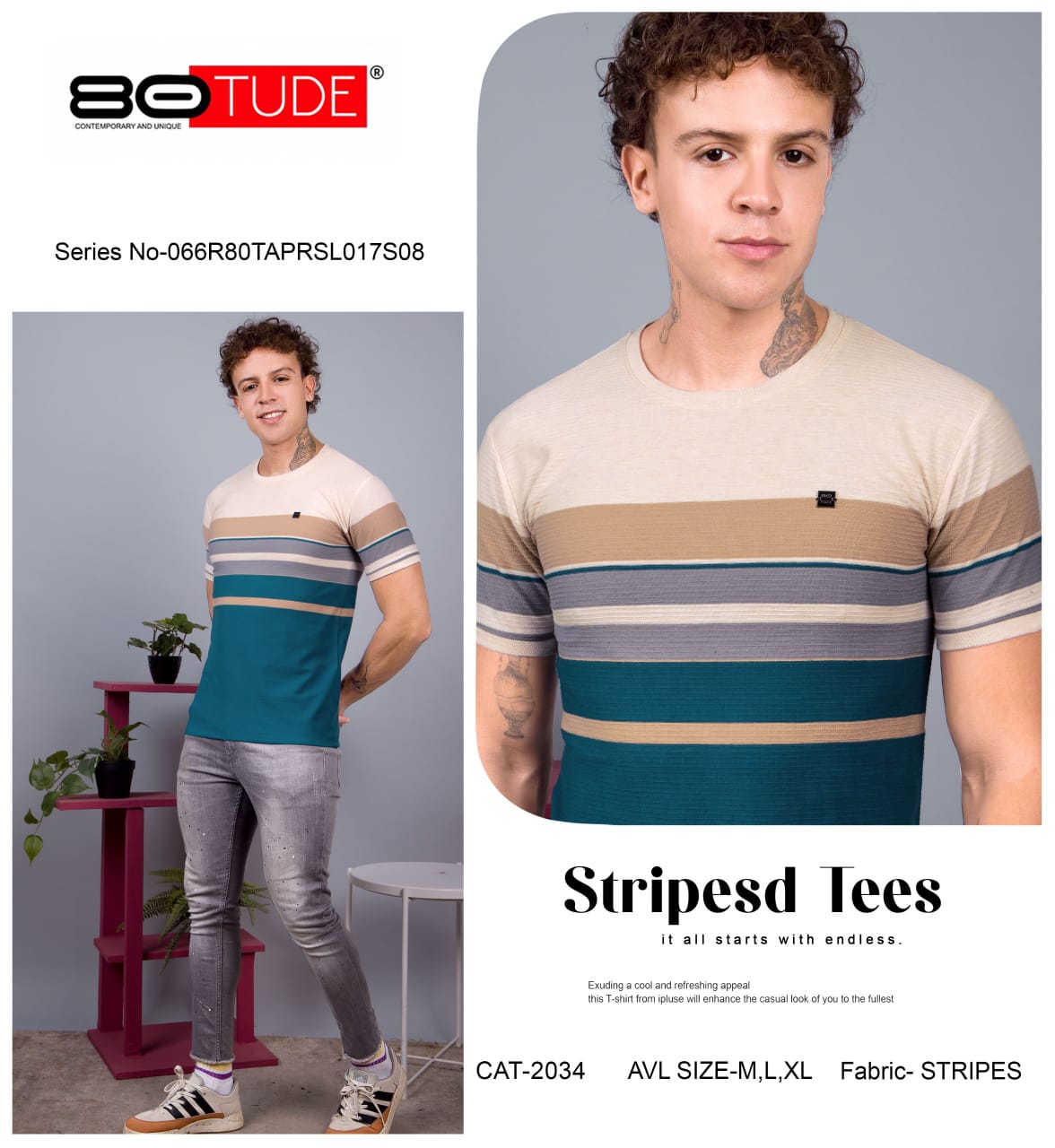 2034 80Tude Knit Mens Tshirts Manufacturer Gujarat