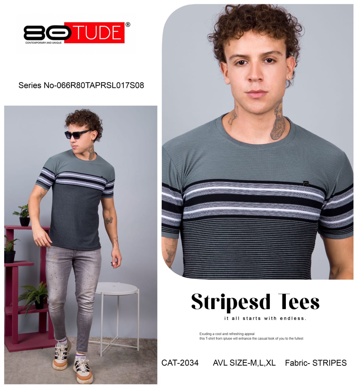 2034 80Tude Knit Mens Tshirts Manufacturer Gujarat