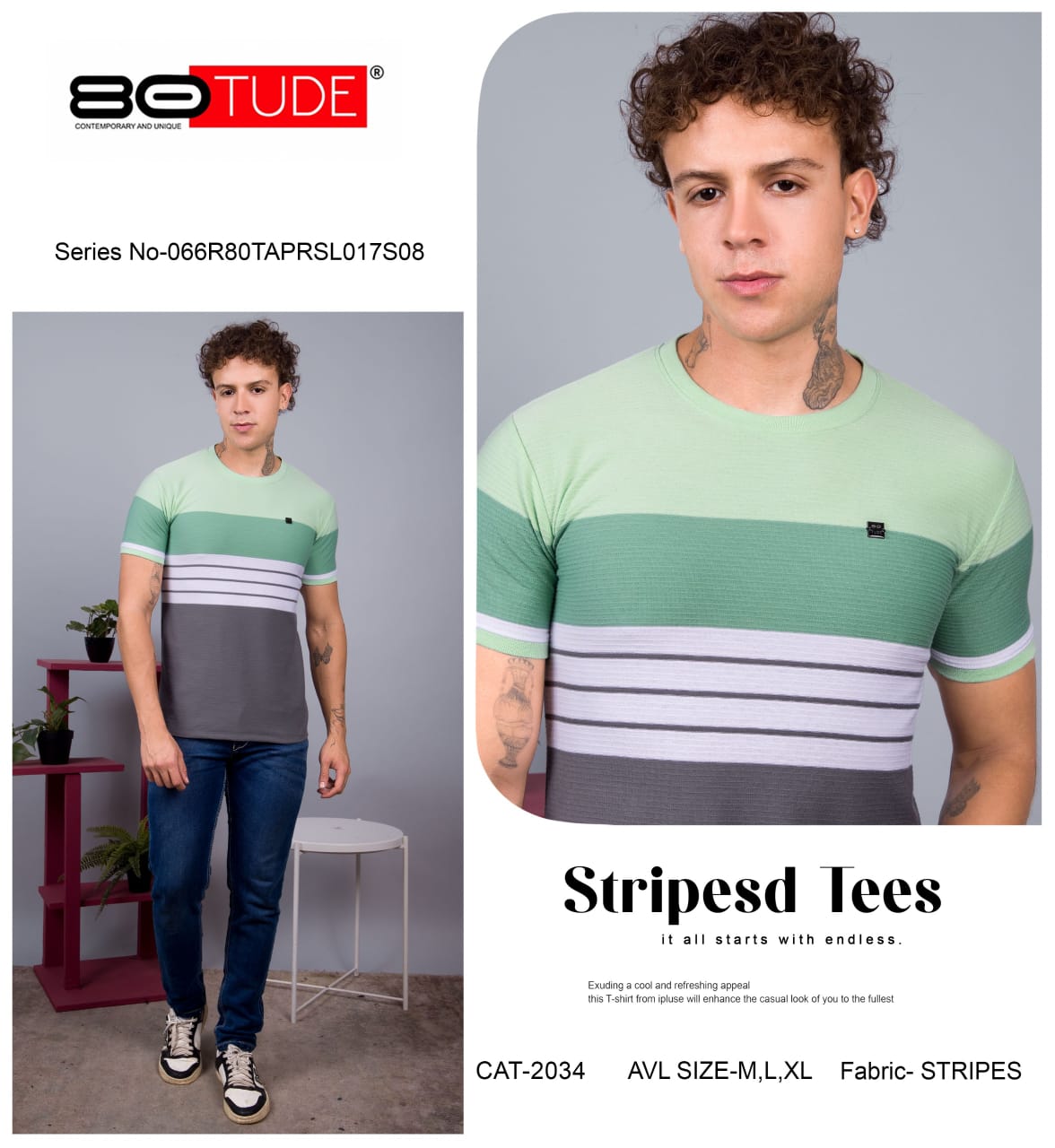 2034 80Tude Knit Mens Tshirts Manufacturer Gujarat