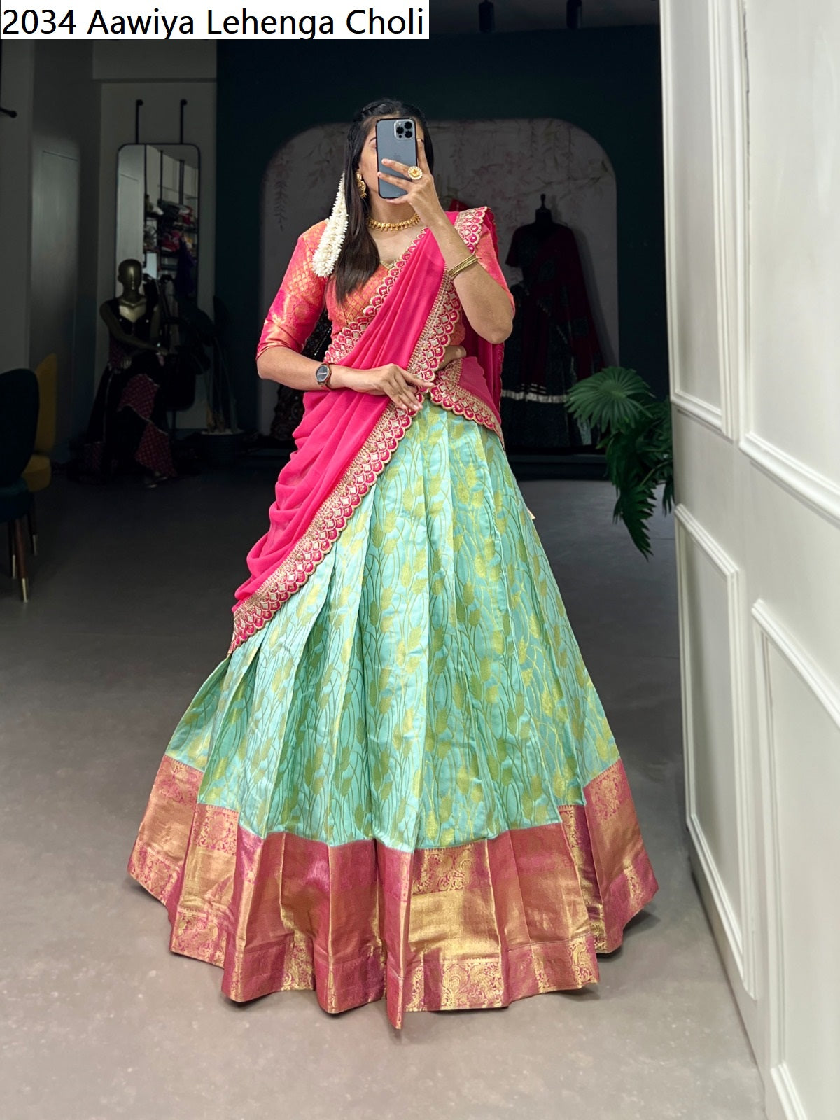 2034 Aawiya Jacquard Silk Lehenga Choli Wholesaler India