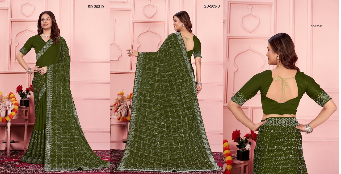 203 Suma Designer Black Rangoli Sarees