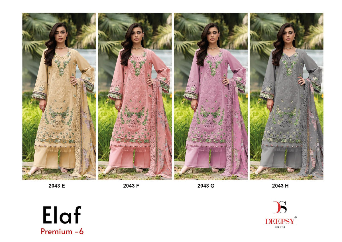 2043 Efgh Elaf 6 Deepsy Cotton Pakistani Patch Work Suits Manufacturer Gujarat