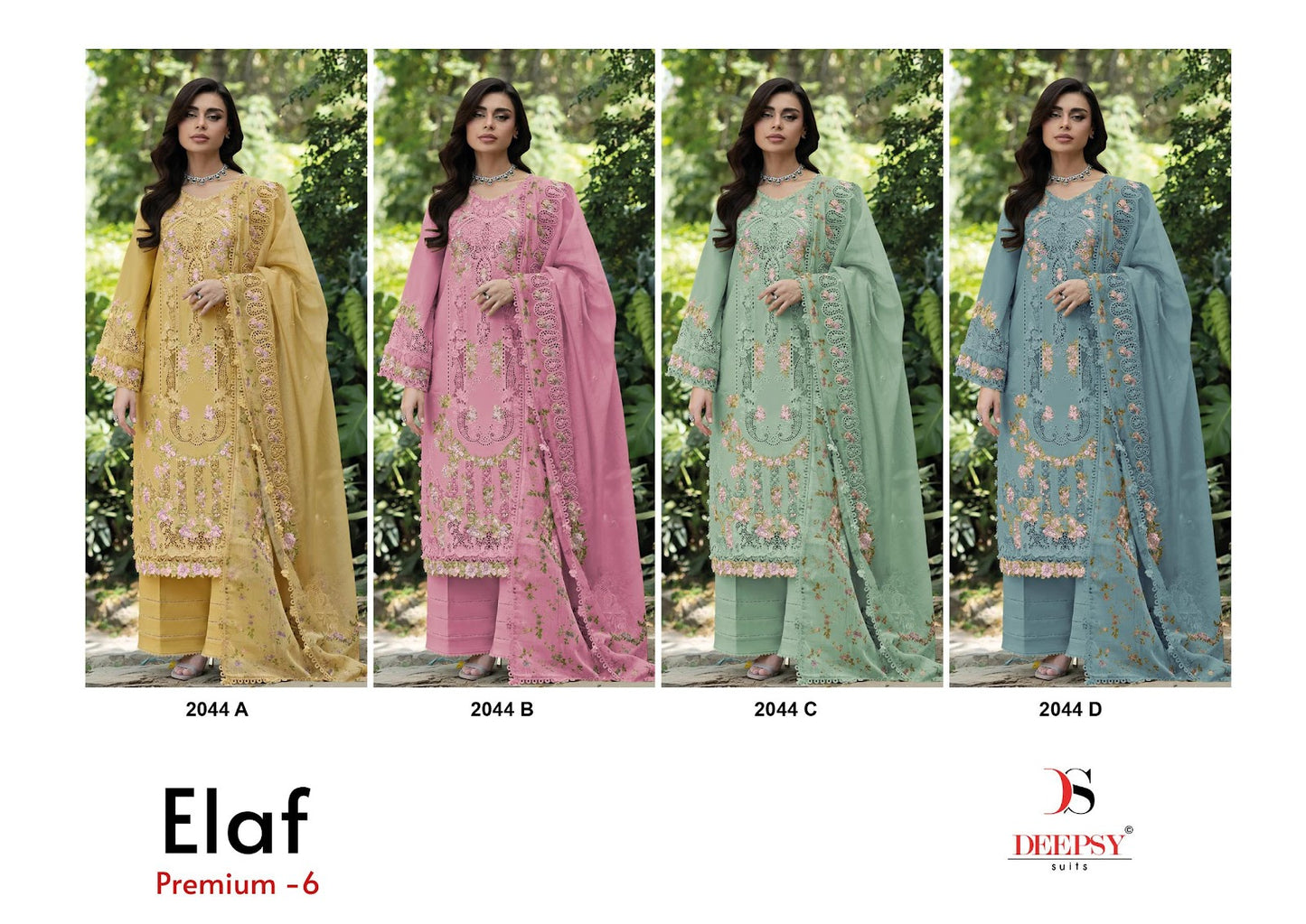 2044 Abcd Elaf 6 Deepsy Cotton Pakistani Patch Work Suits Wholesale