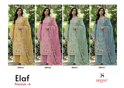 2044 Abcd Elaf 6 Deepsy Cotton Pakistani Patch Work Suits Wholesale