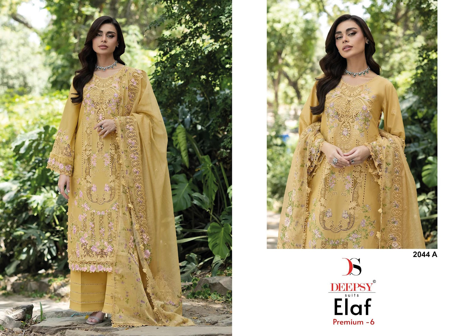 2044 Abcd Elaf 6 Deepsy Cotton Pakistani Patch Work Suits Wholesale