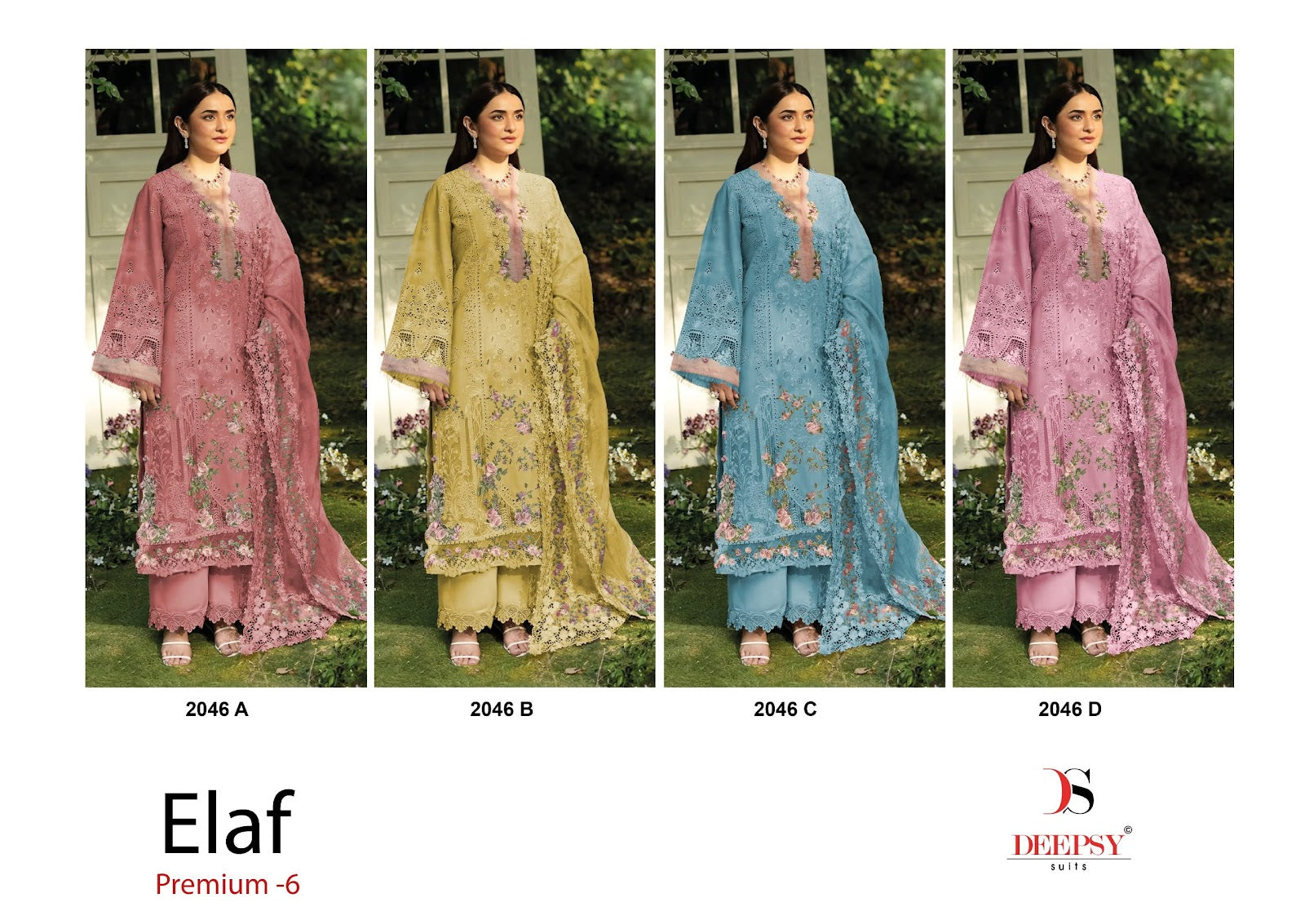 2046 Abcd Elaf 6 Deepsy Cotton Pakistani Patch Work Suits Wholesaler Ahmedabad