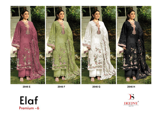 2046 Efgh Elaf 6 Deepsy Cotton Pakistani Patch Work Suits Wholesale Price