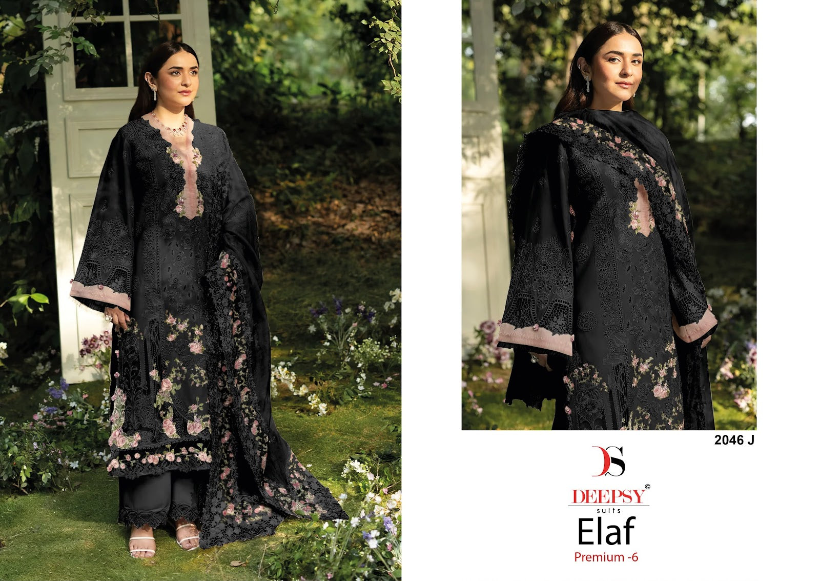 2046 Efgh Elaf 6 Deepsy Cotton Pakistani Patch Work Suits Wholesale Price