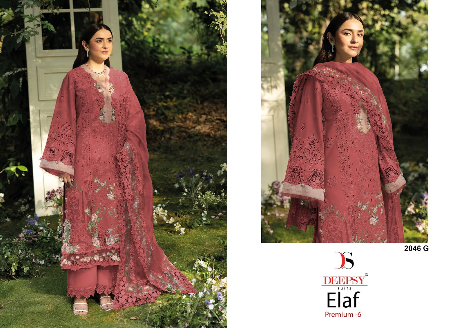 2046 Efgh Elaf 6 Deepsy Cotton Pakistani Patch Work Suits Wholesale Price