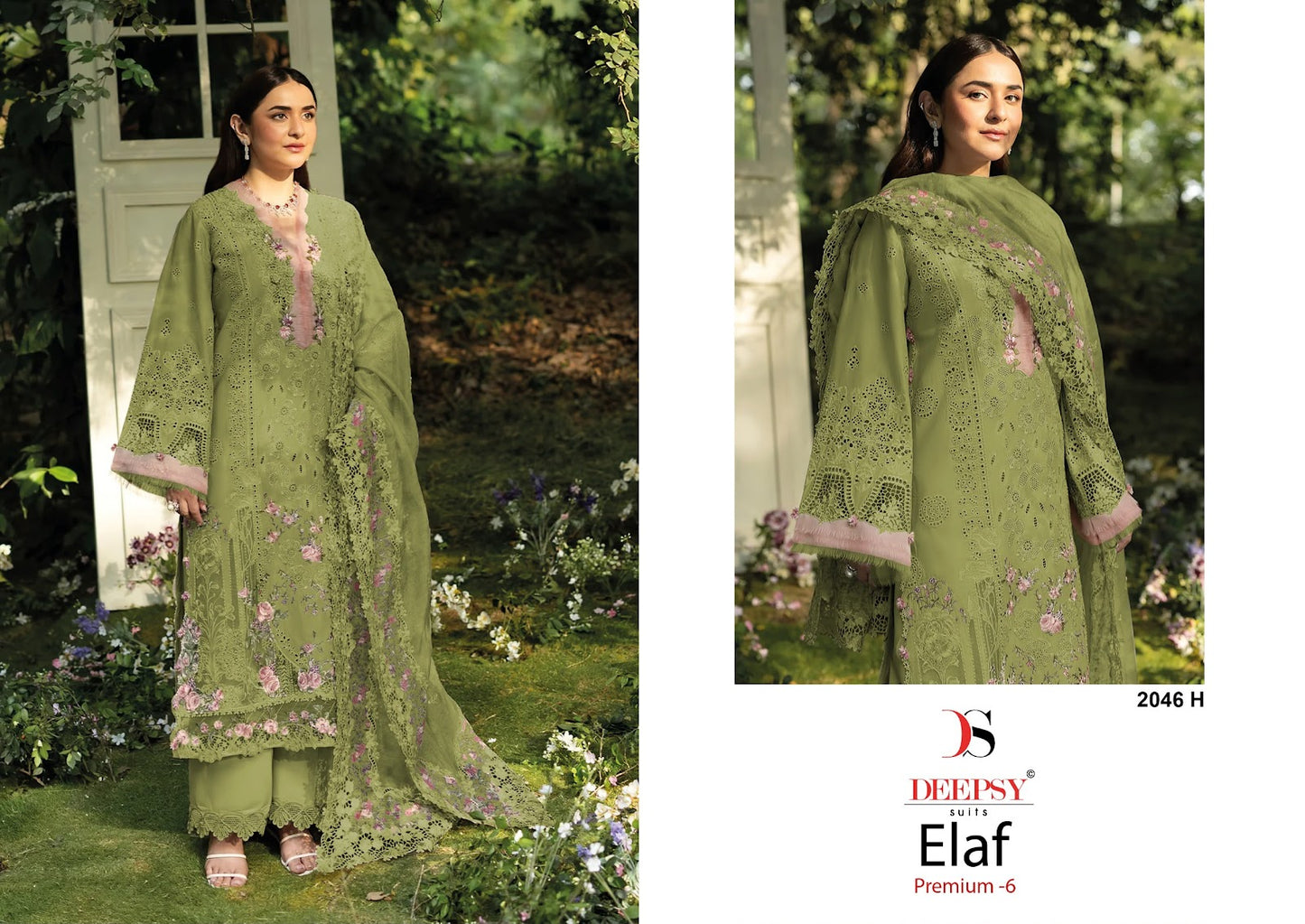 2046 Efgh Elaf 6 Deepsy Cotton Pakistani Patch Work Suits Wholesale Price