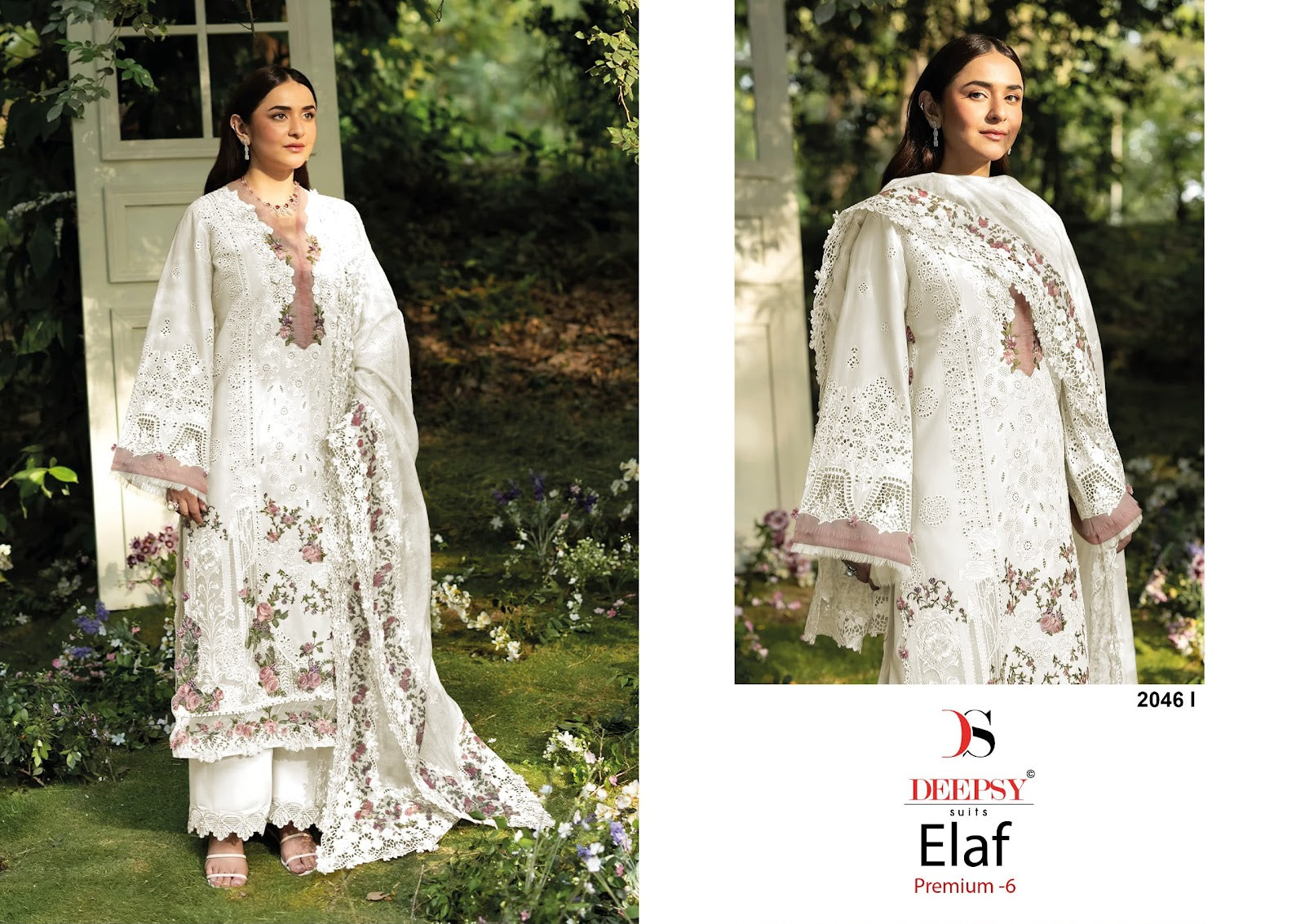 2046 Efgh Elaf 6 Deepsy Cotton Pakistani Patch Work Suits Wholesale Price