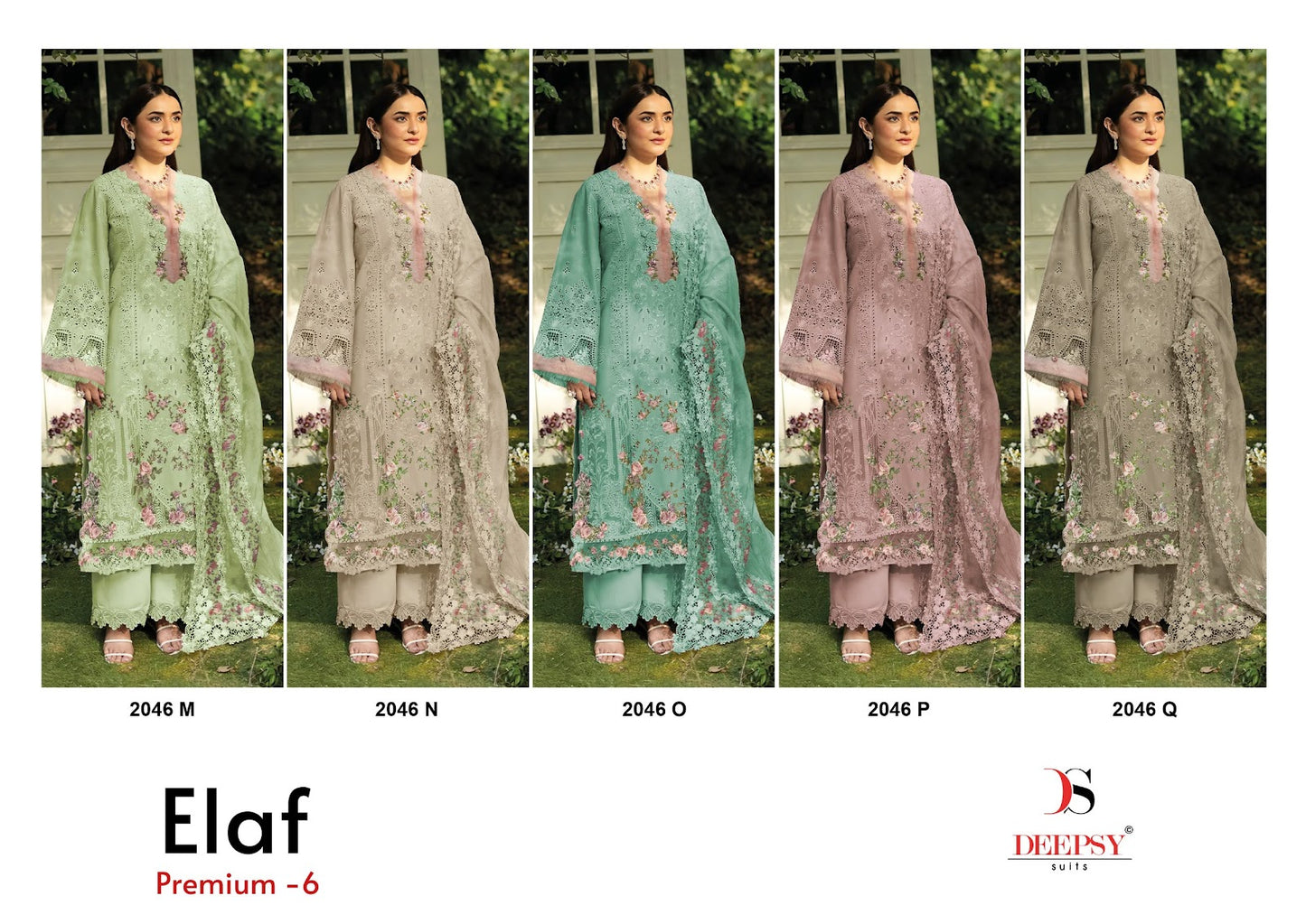 2046 Mnopq Elaf 6 Deepsy Cotton Pakistani Patch Work Suits Supplier Ahmedabad