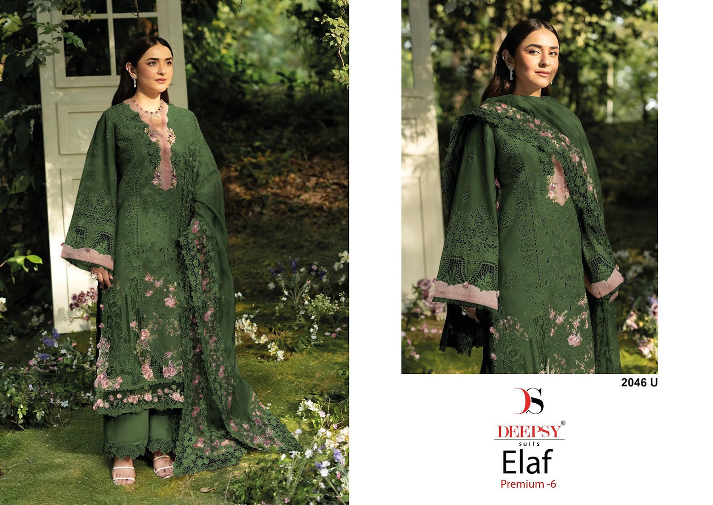 2046 Rstu Elaf 6 Deepsy Cotton Pakistani Patch Work Suits Exporter Gujarat