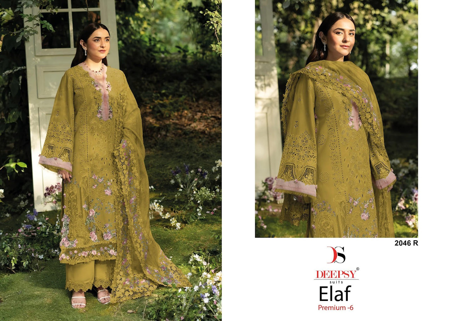2046 Rstu Elaf 6 Deepsy Cotton Pakistani Patch Work Suits Exporter Gujarat