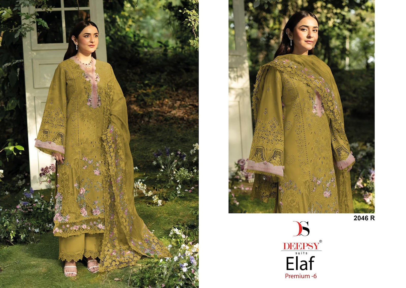 2046 Rstu Elaf 6 Deepsy Cotton Pakistani Patch Work Suits Exporter Gujarat