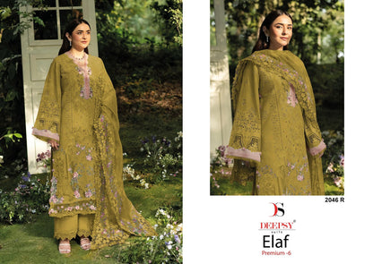 2046 Rstu Elaf 6 Deepsy Cotton Pakistani Patch Work Suits Exporter Gujarat