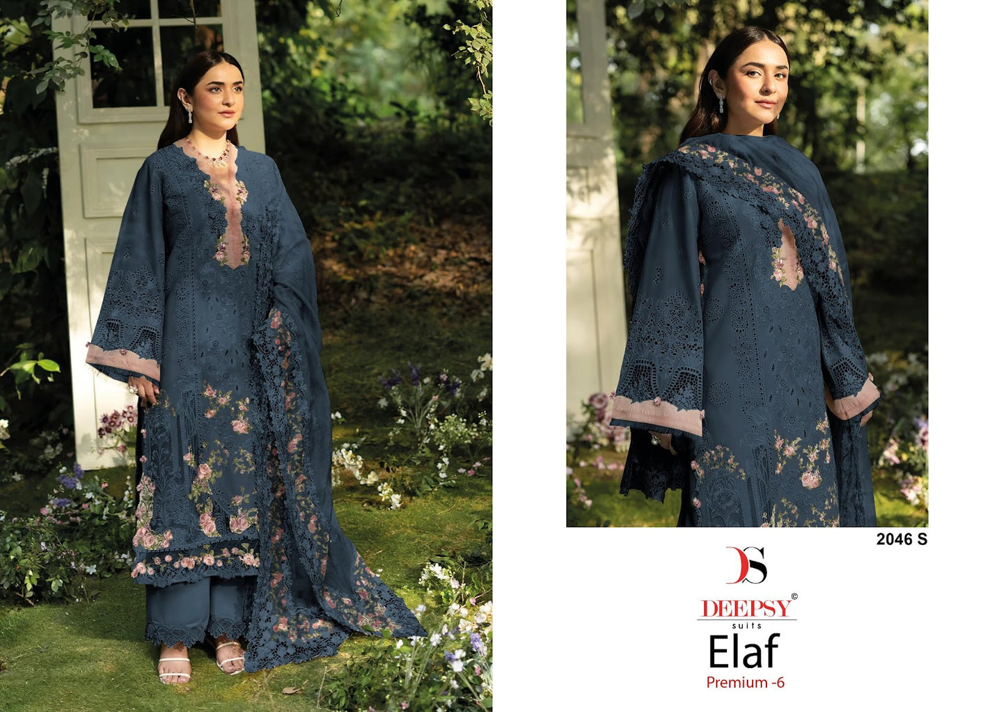 2046 Rstu Elaf 6 Deepsy Cotton Pakistani Patch Work Suits Exporter Gujarat