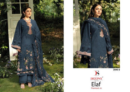 2046 Rstu Elaf 6 Deepsy Cotton Pakistani Patch Work Suits Exporter Gujarat
