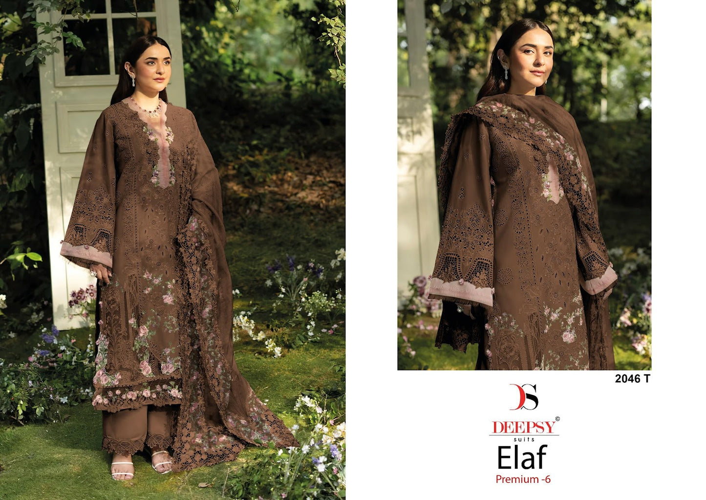 2046 Rstu Elaf 6 Deepsy Cotton Pakistani Patch Work Suits Exporter Gujarat