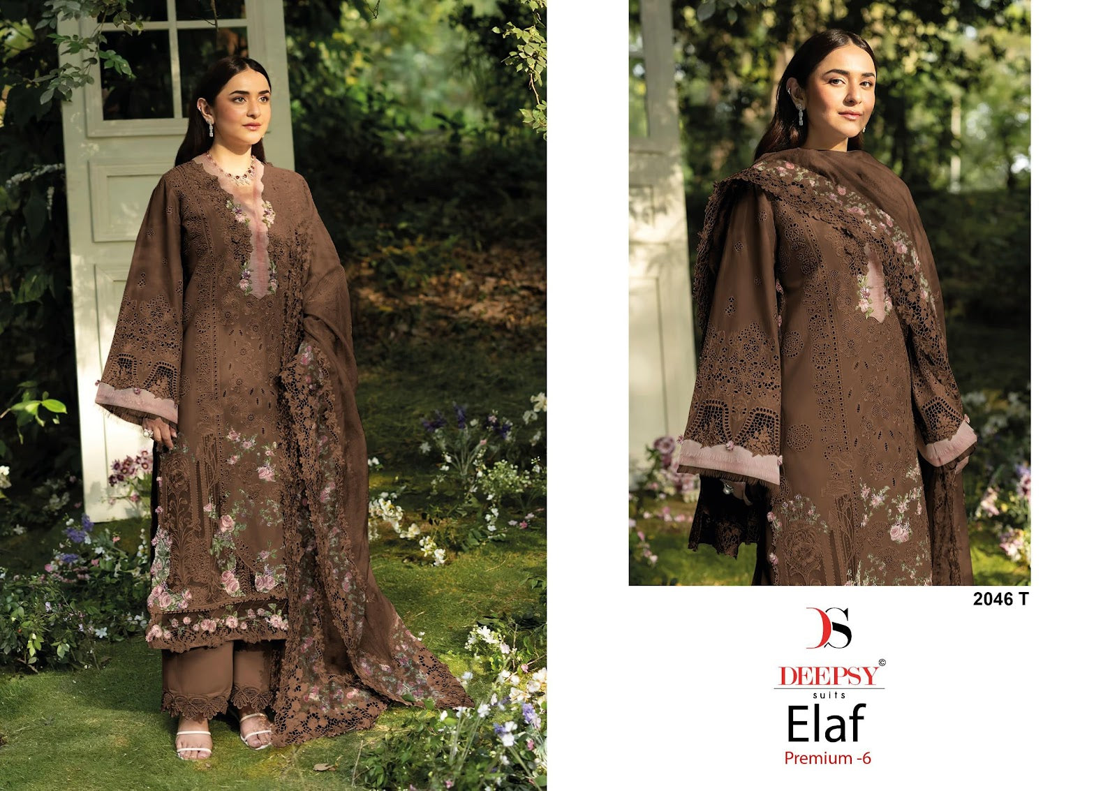 2046 Rstu Elaf 6 Deepsy Cotton Pakistani Patch Work Suits Exporter Gujarat