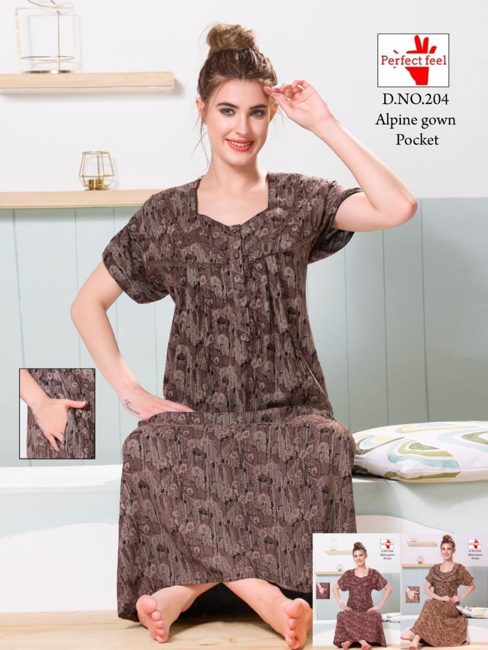 204 Perfect Feel Alpine Night Gowns Supplier India