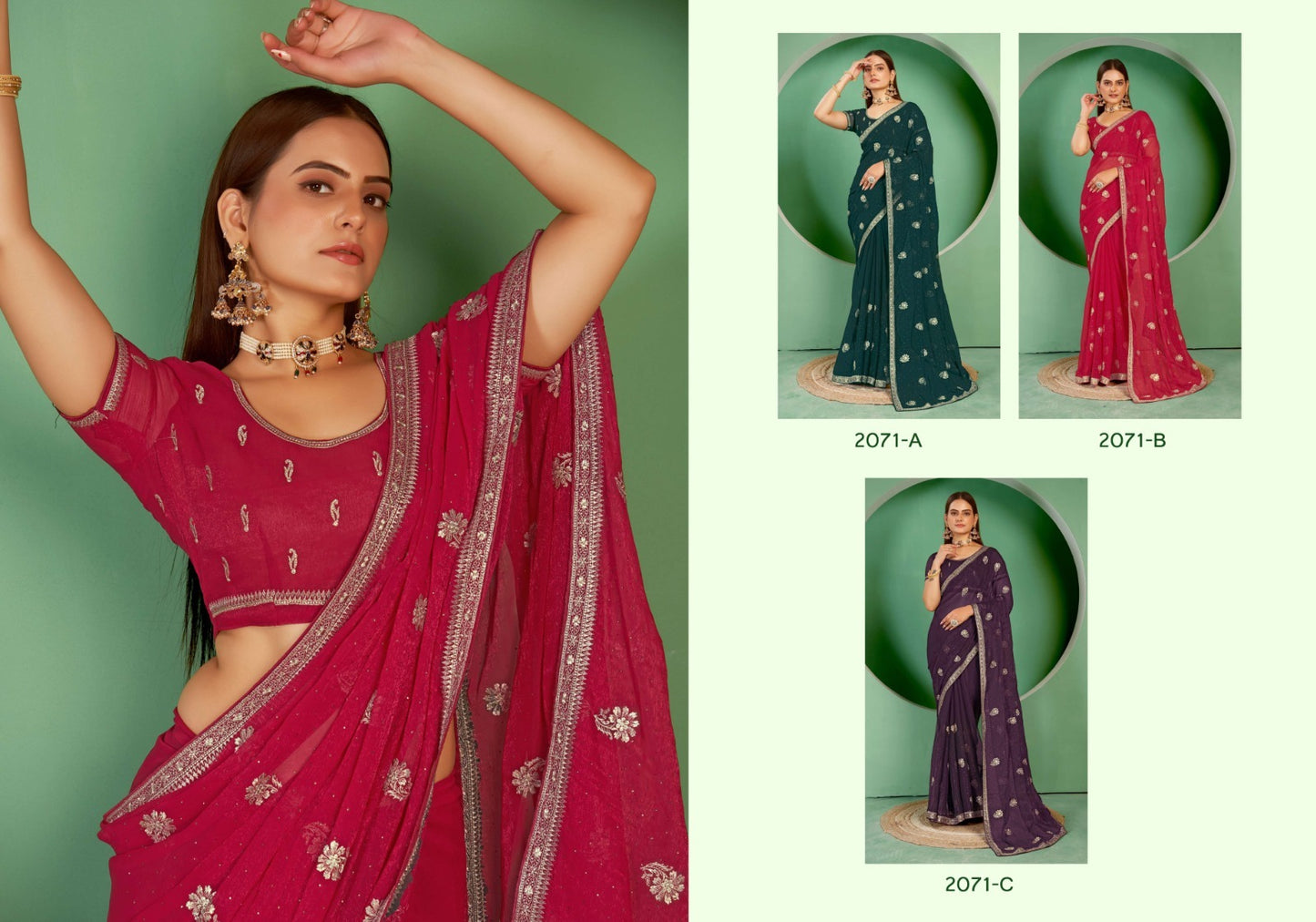 2071 Jayshree Blooming Sarees Wholesaler Ahmedabad