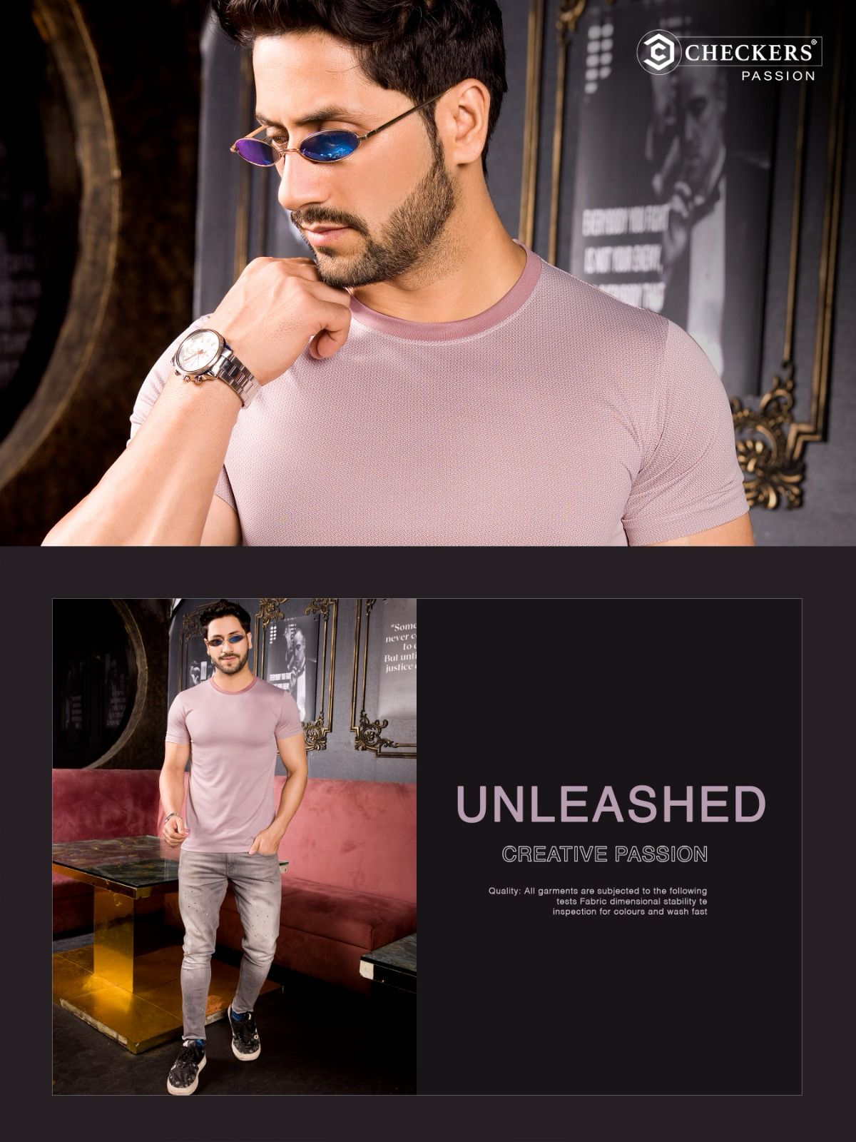 209-216 Checkers Jacquard Mens Tshirts Supplier Ahmedabad