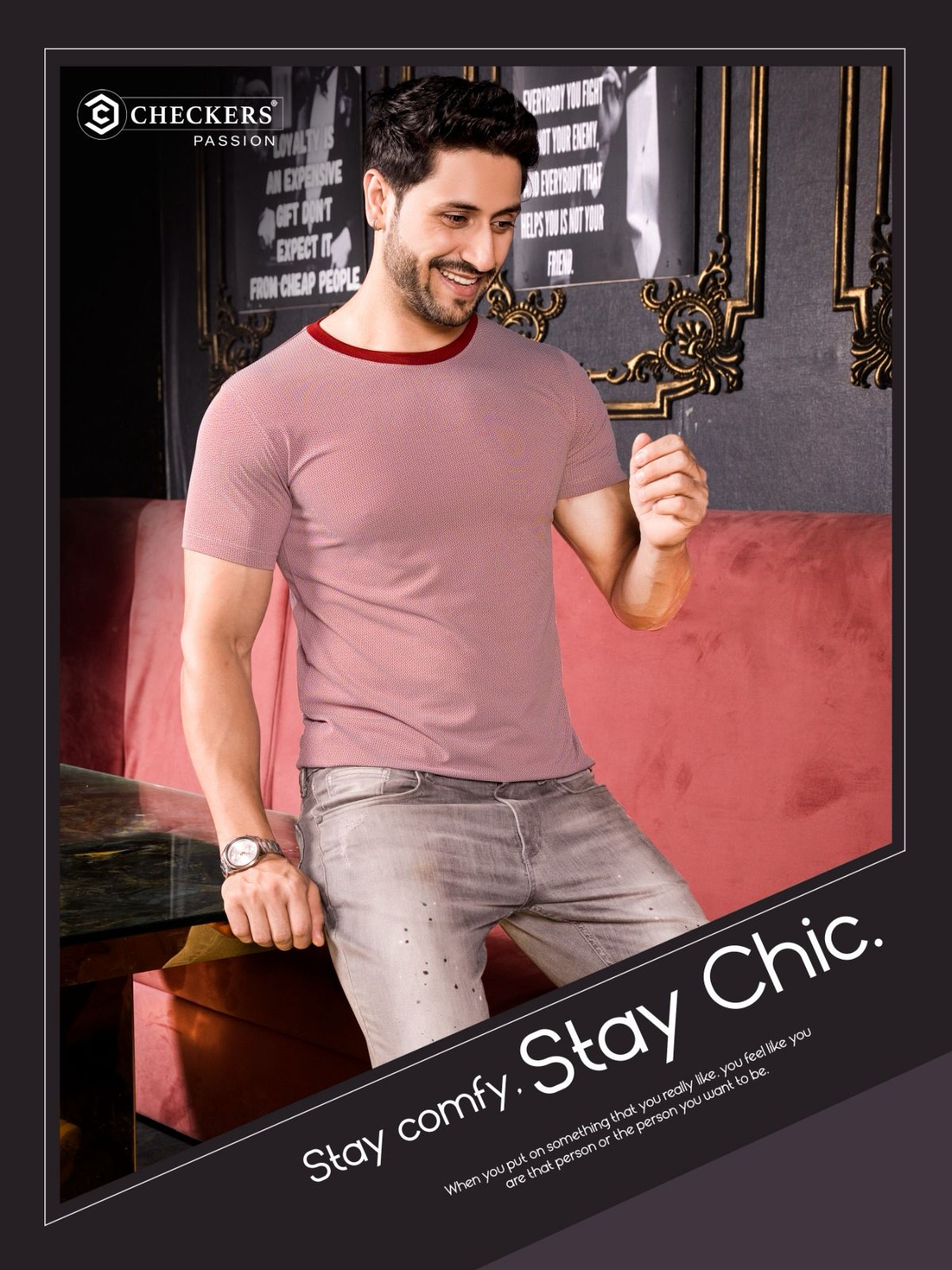 209-216 Checkers Jacquard Mens Tshirts Supplier Ahmedabad