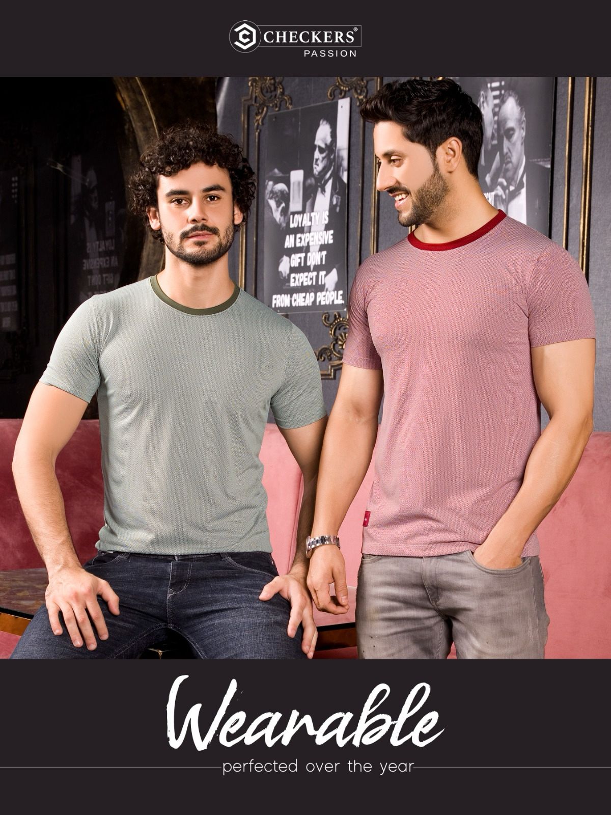 209-216 Checkers Jacquard Mens Tshirts Supplier Ahmedabad