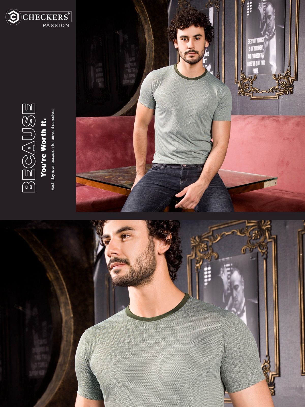 209-216 Checkers Jacquard Mens Tshirts Supplier Ahmedabad