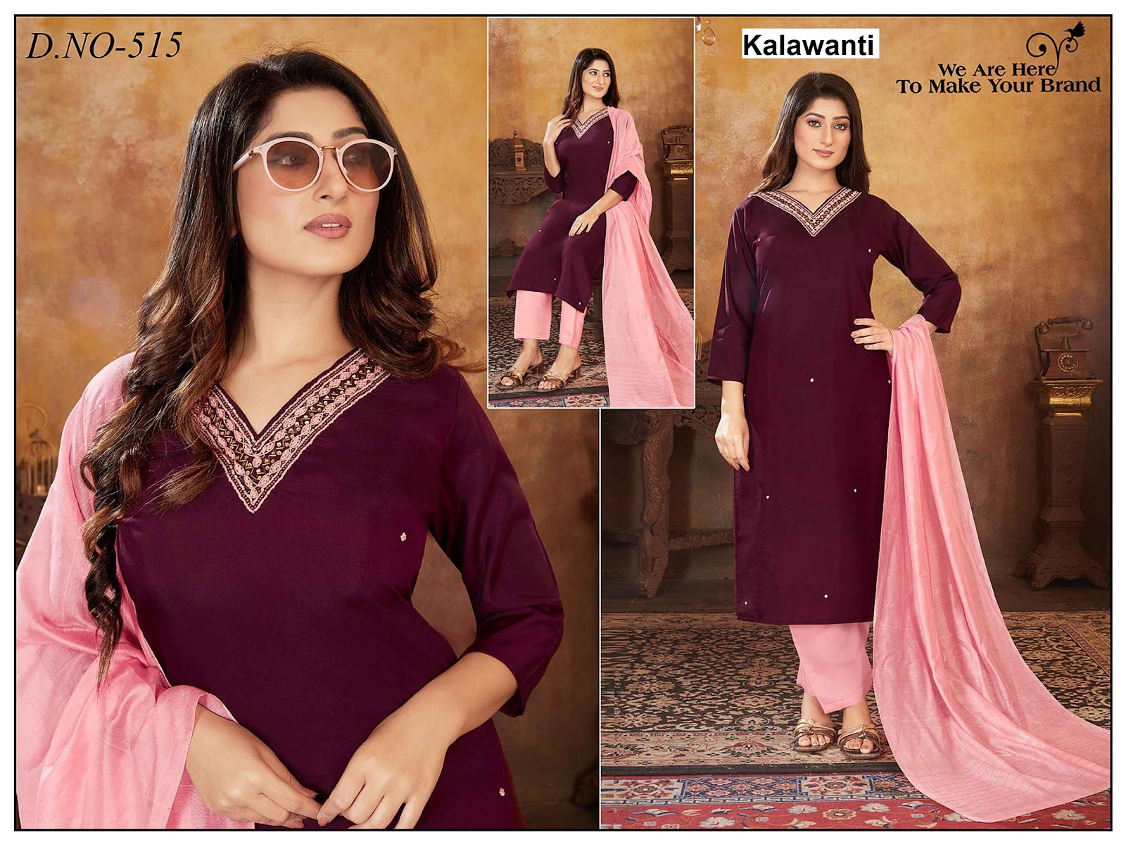 Contras Style Kalawanti Roman Silk Readymade Pant Style Suits Exporter Ahmedabad