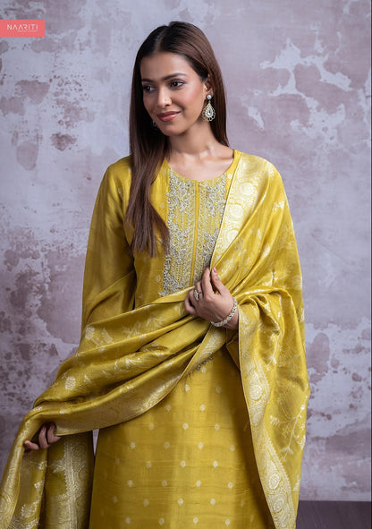 Romi Naariti Silk Jacquard Pant Style Suits Supplier India