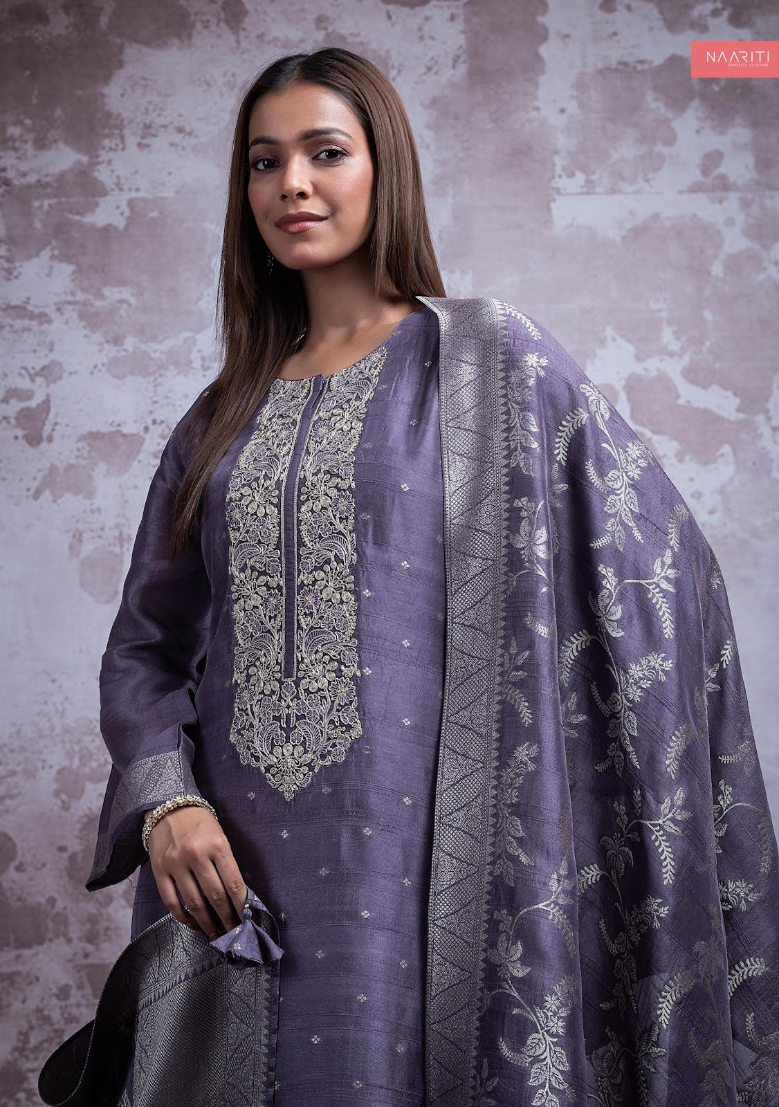 Romi Naariti Silk Jacquard Pant Style Suits Supplier India