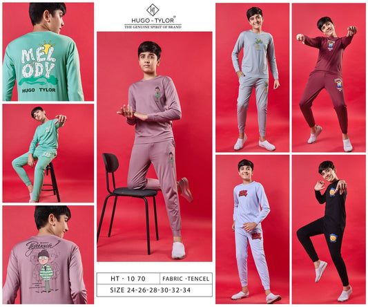 210-220 Gsm Ht 1070 Hugo Tylor Tencil Lycra Boys Co Ord Set Supplier India
