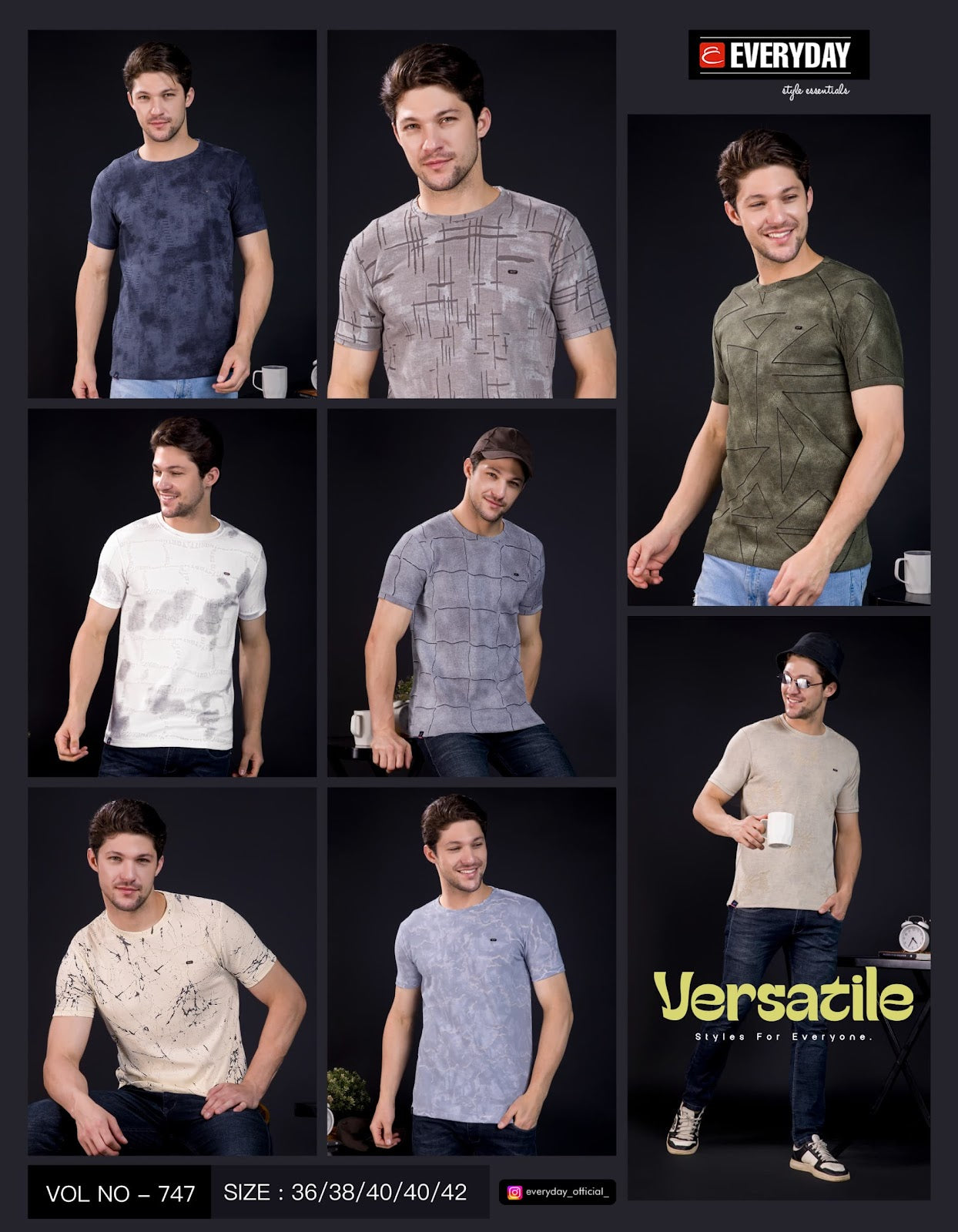 210-220 Gsm Vol 747 Everyday Imported Mens Tshirts Exporter India