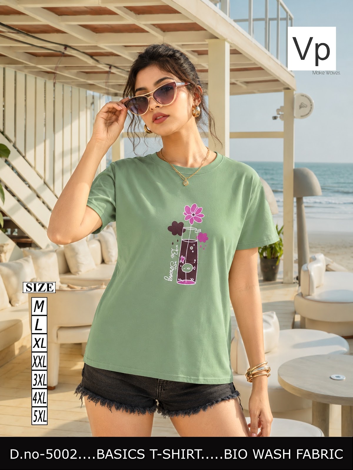 2109 Dn 5002 Vp Biowash Women Tshirt Exporter India