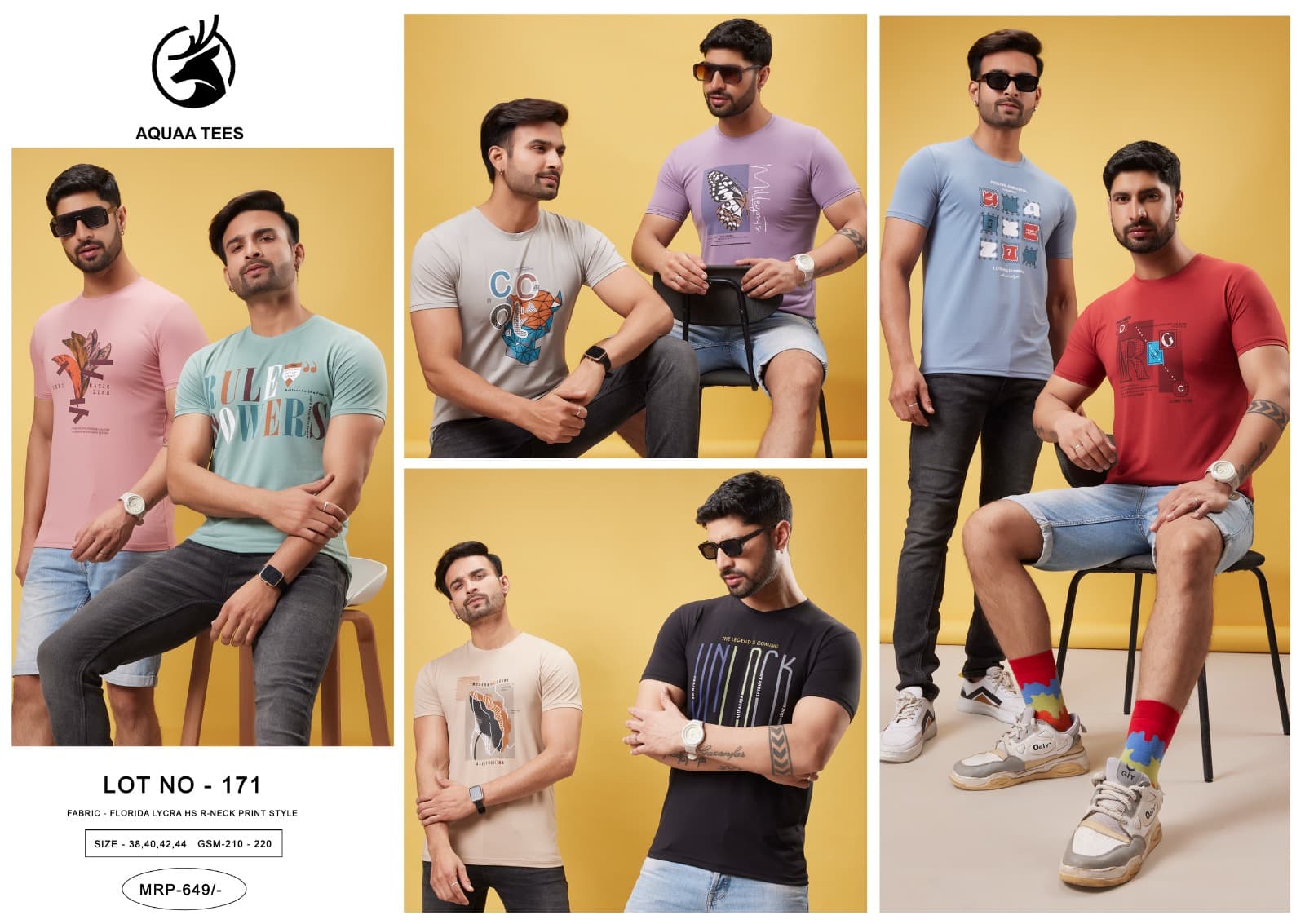 210 To 220 Gsm Vol 171 Aquaa Tees Imported Mens Tshirts Wholesale