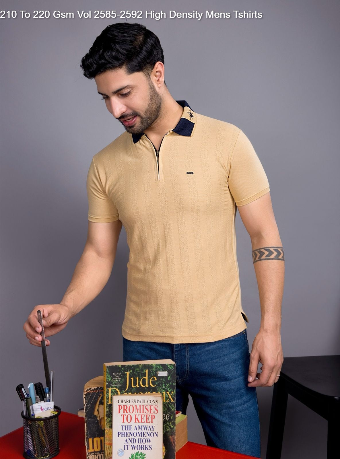 210 To 220 Gsm Vol 2585-2592 High Density Knit Mens Tshirts Manufacturer Gujarat