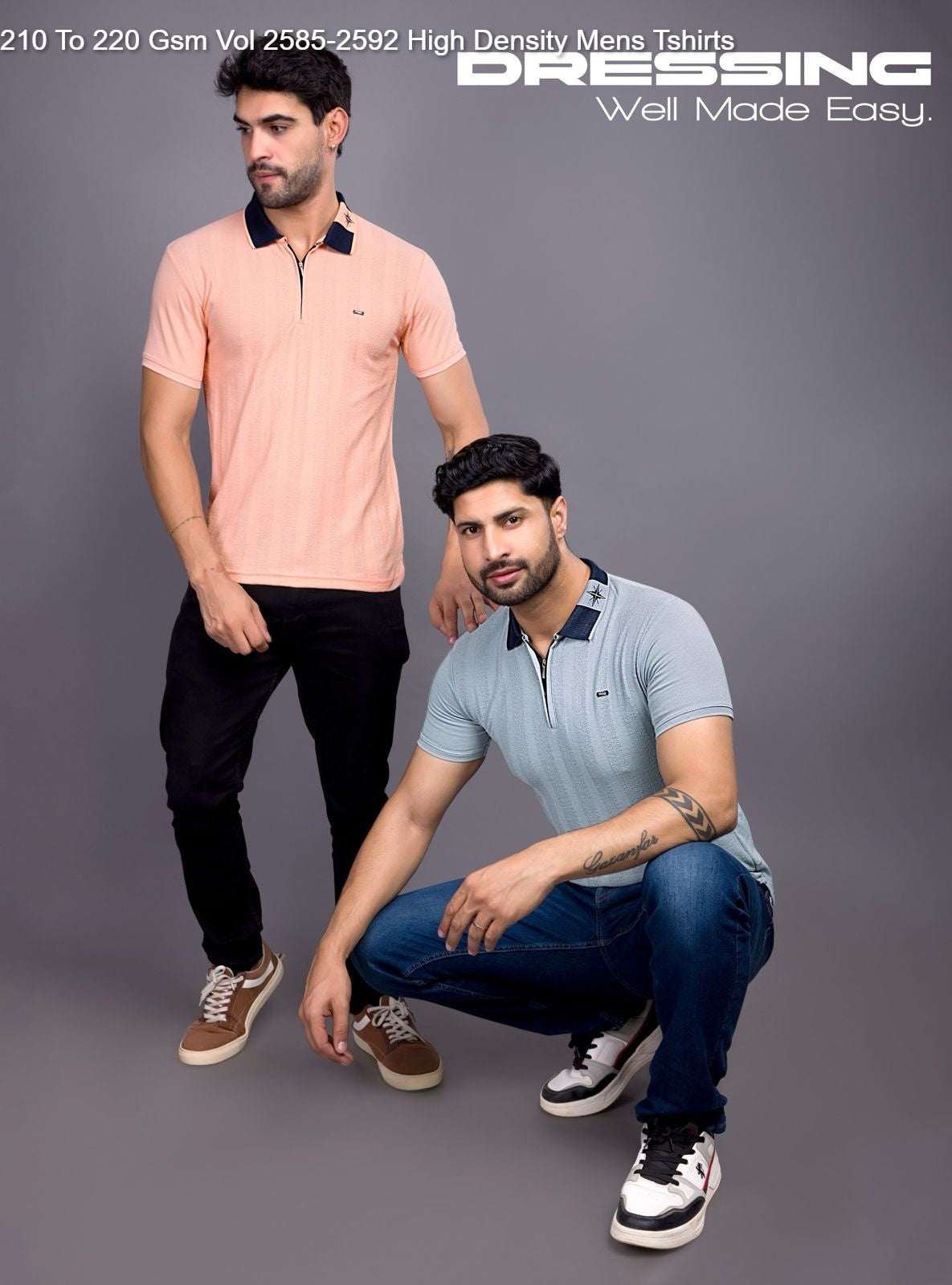 210 To 220 Gsm Vol 2585-2592 High Density Knit Mens Tshirts Manufacturer Gujarat