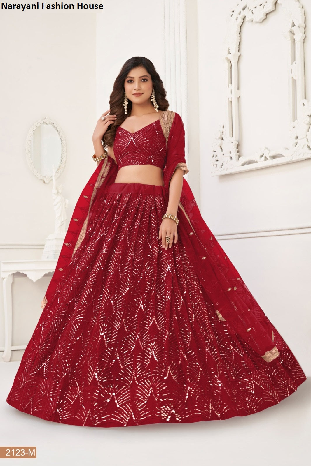 2123 Jklmn Narayani Fashion House Butterfly Net Lehenga Choli Manufacturer